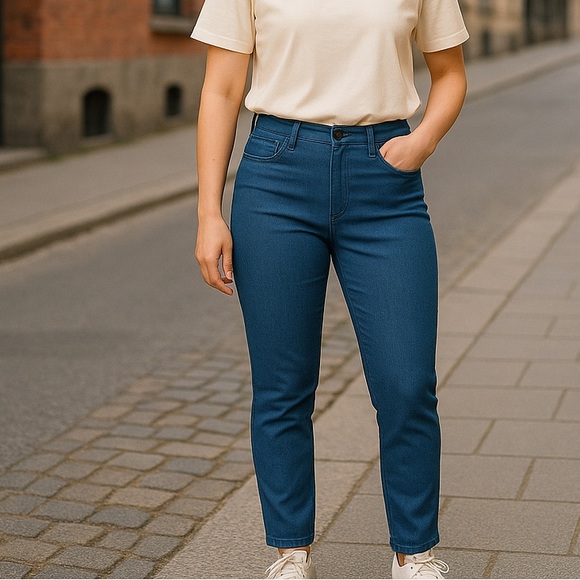 High waisted stretchy jeans multiple sizes, light blue - Picture 3 of 8